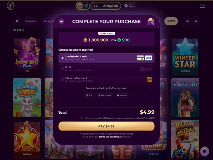 Fortune Wins Casino screenshot 3