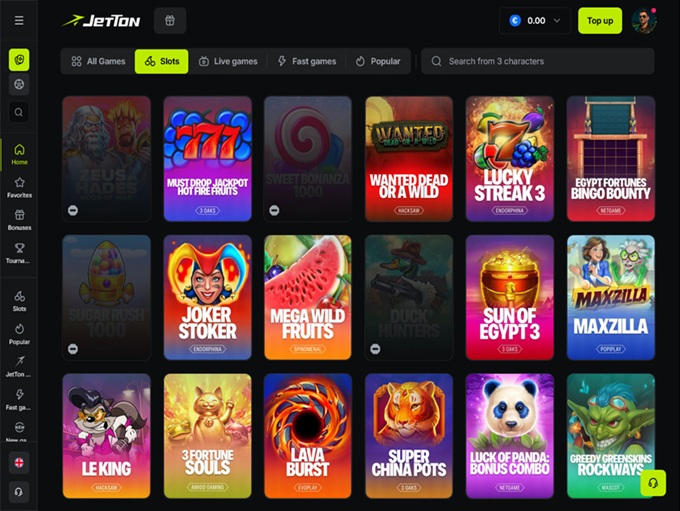Jetton Casino screenshot 2