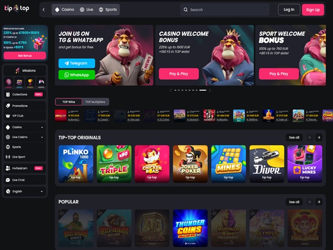 Tip-top.bet lobby