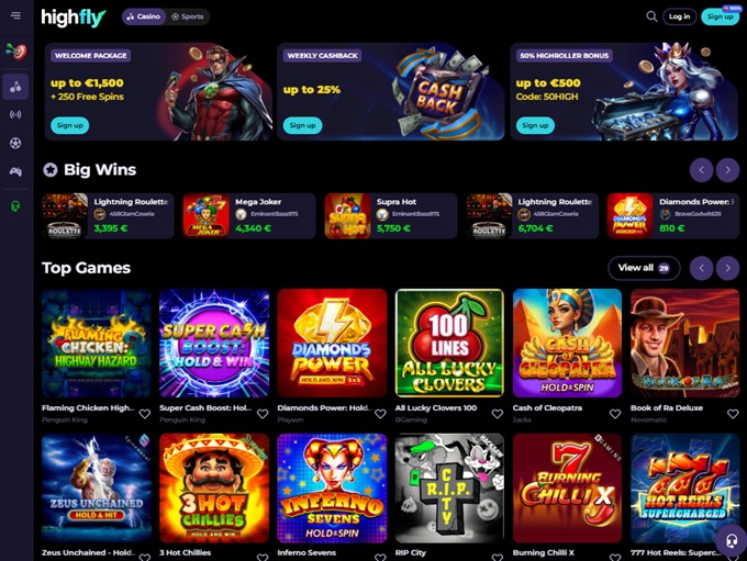 HighFlyBet Casino screenshot 1
