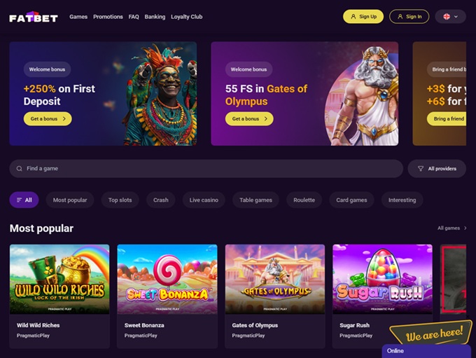 Fatbet.Casino lobby