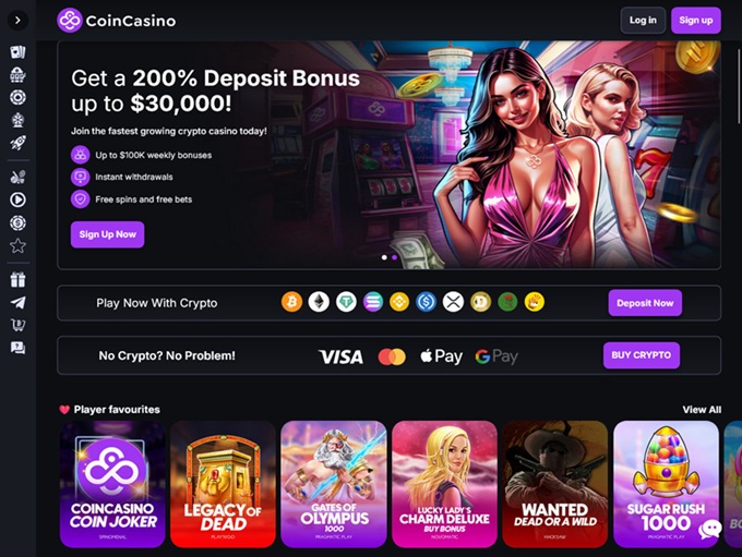 Coin Casino lobby