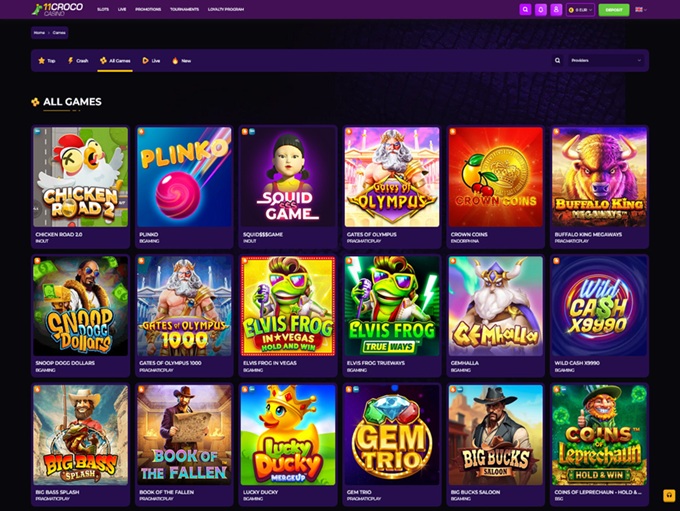 11croco Casino screenshot 2