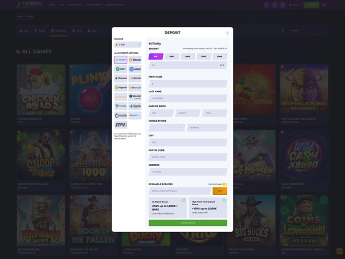 11croco Casino screenshot 3