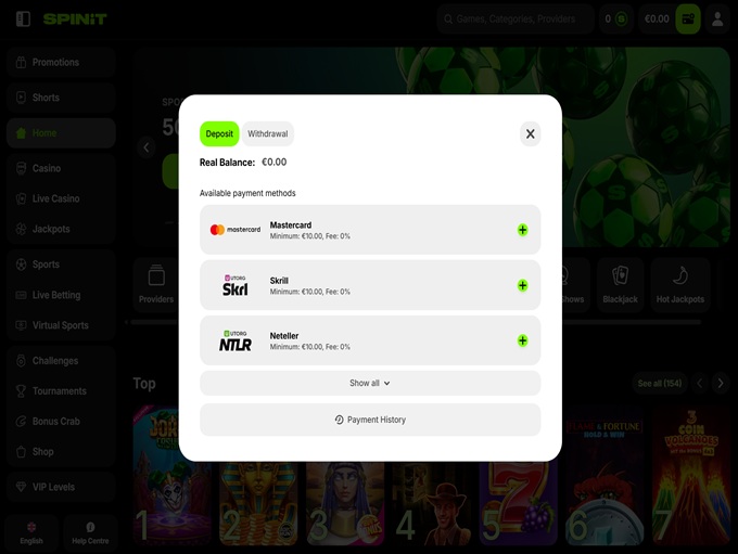 Spinit Casino screenshot 3