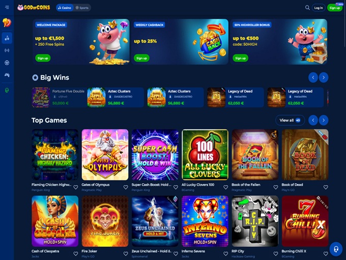 God Of Coins lobby