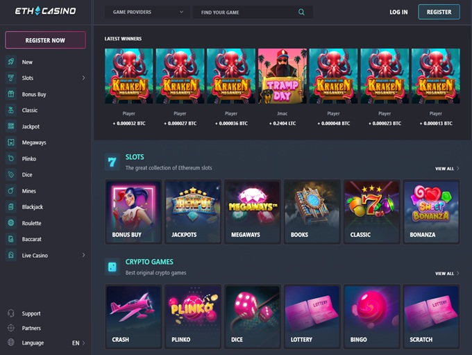 ETH Casino lobby