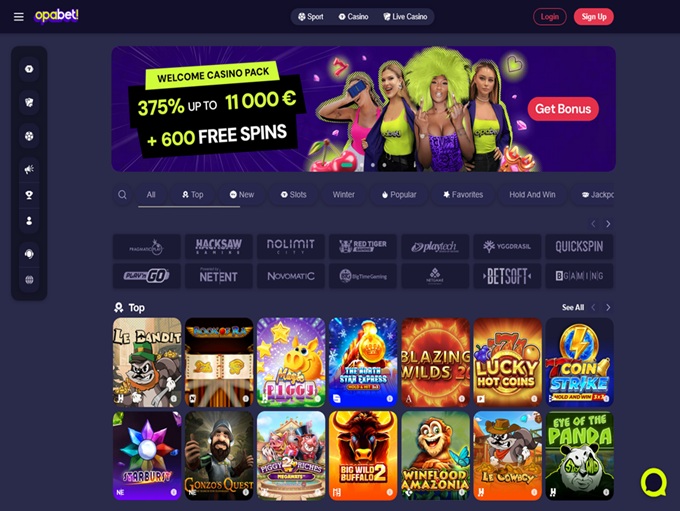 Opabet Casino lobby