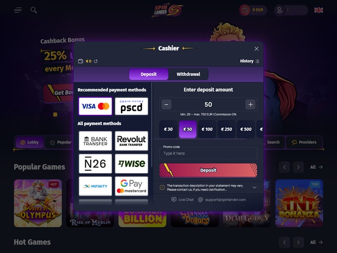 Spinlander Casino screenshot 3