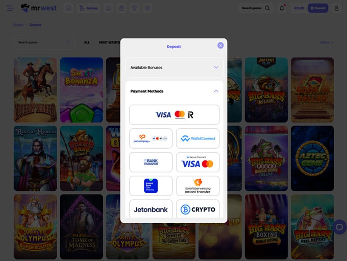 MrWest Casino screenshot 3