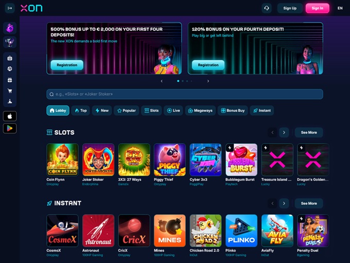XON Casino lobby