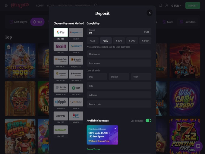 Lucky Circus Casino screenshot 3