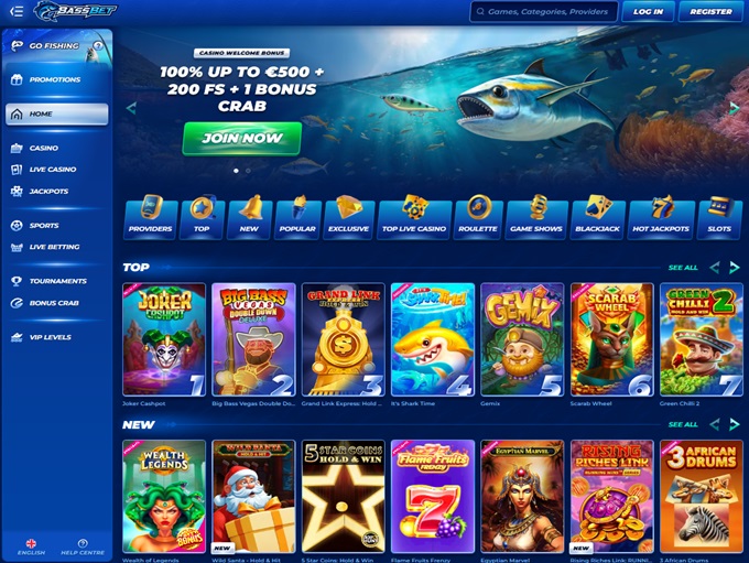 Bassbet Casino lobby