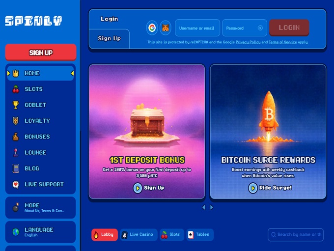 Spinly Casino screenshot 1