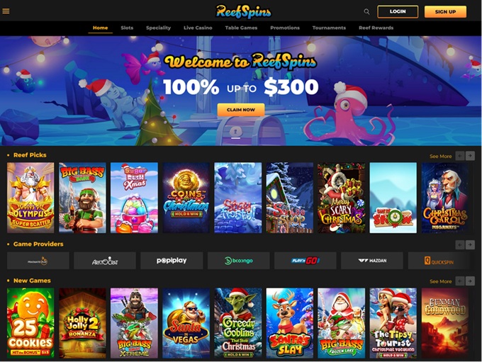 ReefSpins Casino lobby