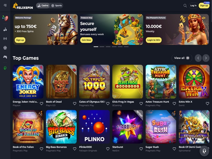 Felixspin Casino lobby