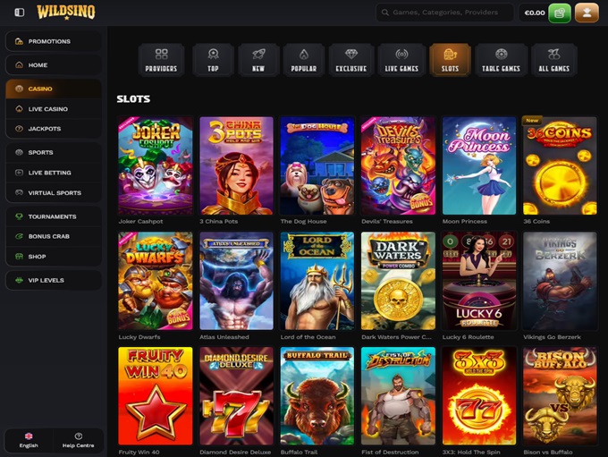 Wildsino Casino screenshot 2
