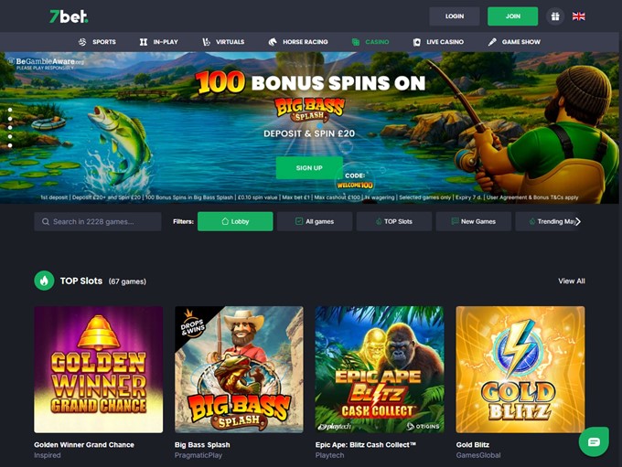 7bet Casino lobby