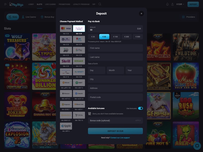 PlayMojo Casino screenshot 3