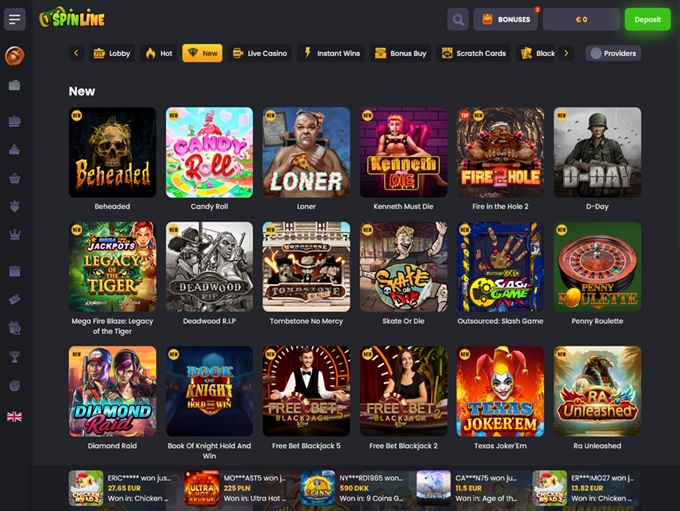 Spinline Casino screenshot 2
