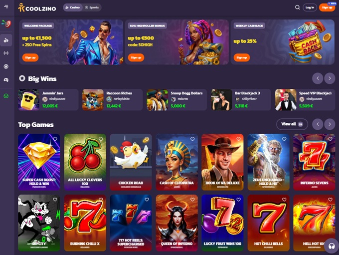 Coolzino Casino screenshot 1