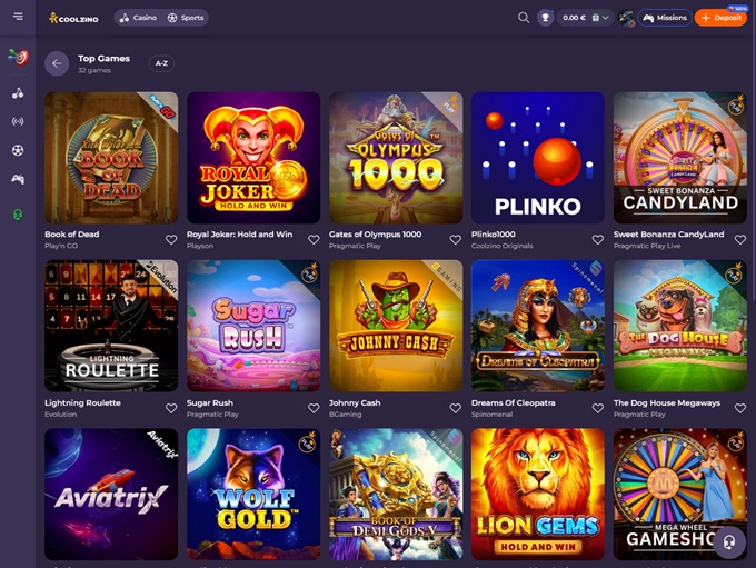 Coolzino Casino screenshot 2
