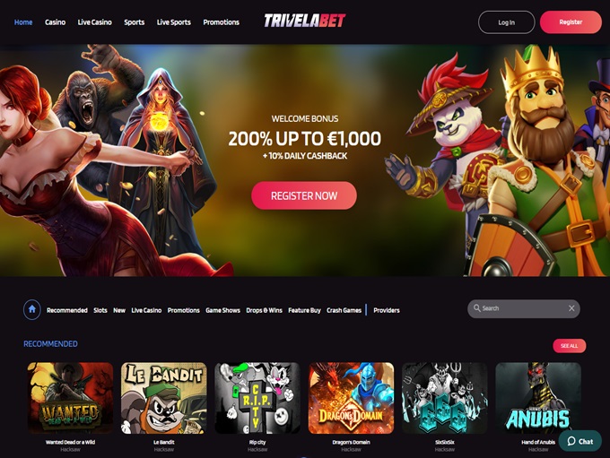 Trivelabet Casino lobby