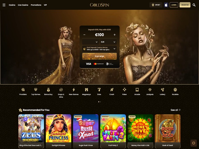 GoldSpin Casino lobby