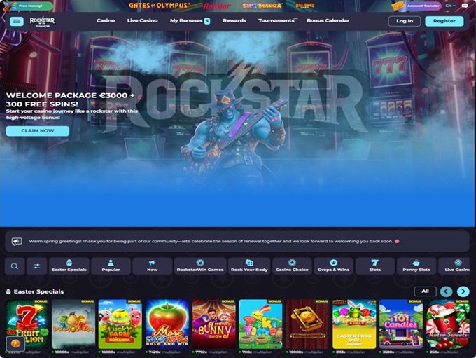 RockstarWin Casino lobby