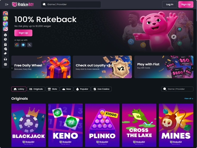 RakeBit Casino screenshot 1