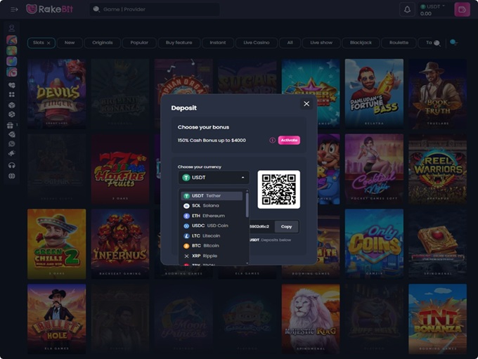RakeBit Casino screenshot 3