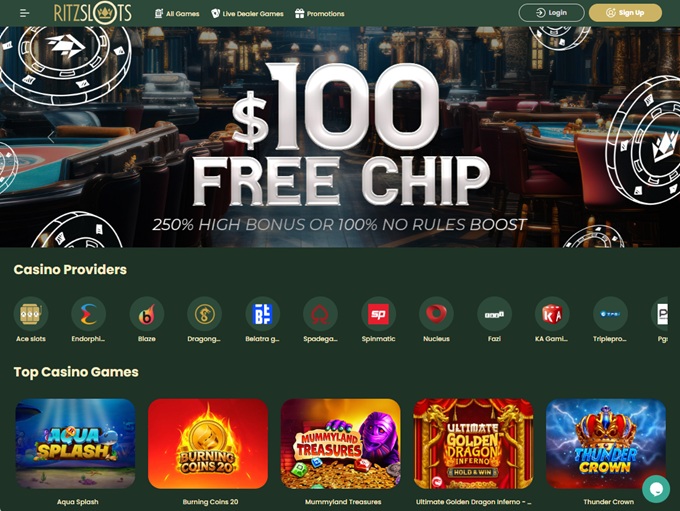 RitzSlots Casino lobby