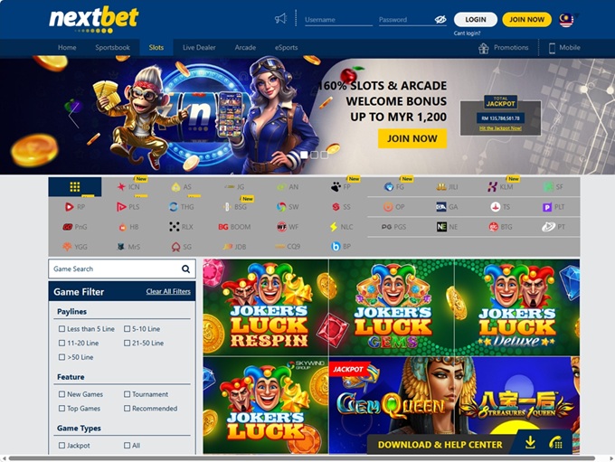 Nextbet Casino lobby