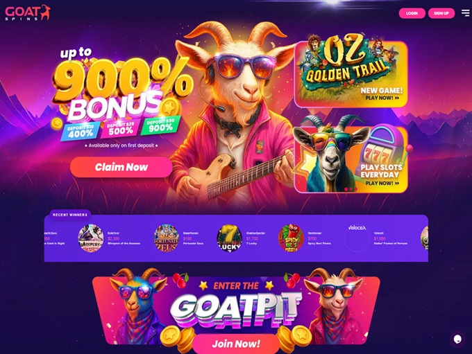 Goat Spins Casino lobby