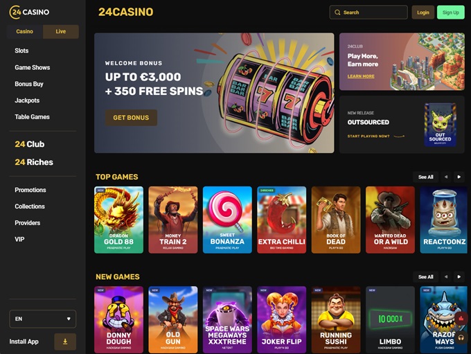 24Casino lobby
