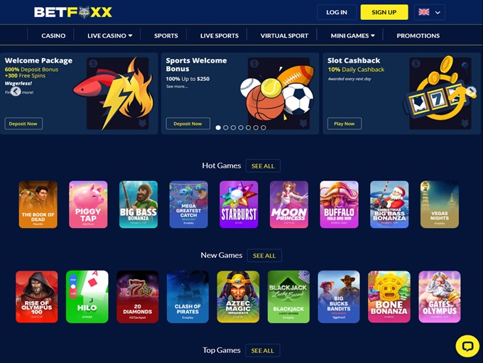 BetFoxx Casino lobby