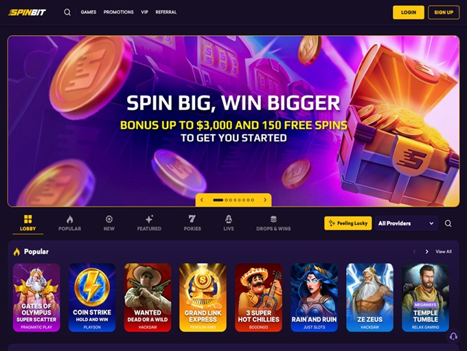 SpinBit Casino screenshot 1