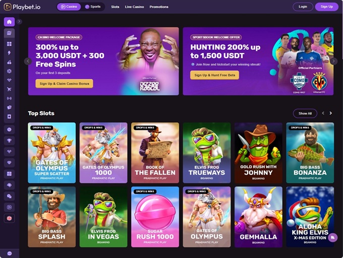 Playbet Casino lobby