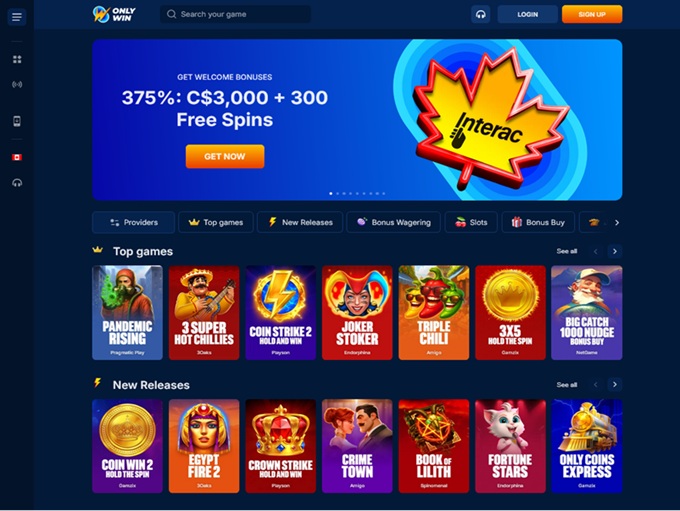 OnlyWin Casino screenshot 1