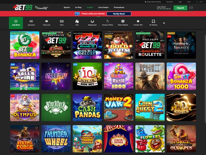 BET99 Casino Ontario screenshot 2