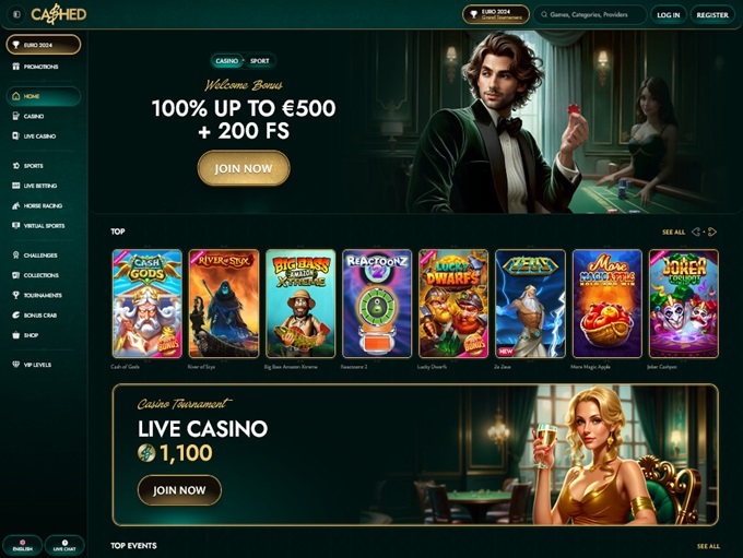 Cashed Casino lobby