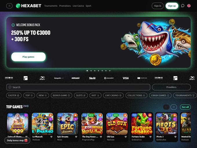 Hexabet Casino screenshot 1