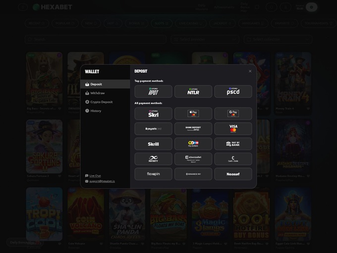 Hexabet Casino screenshot 3
