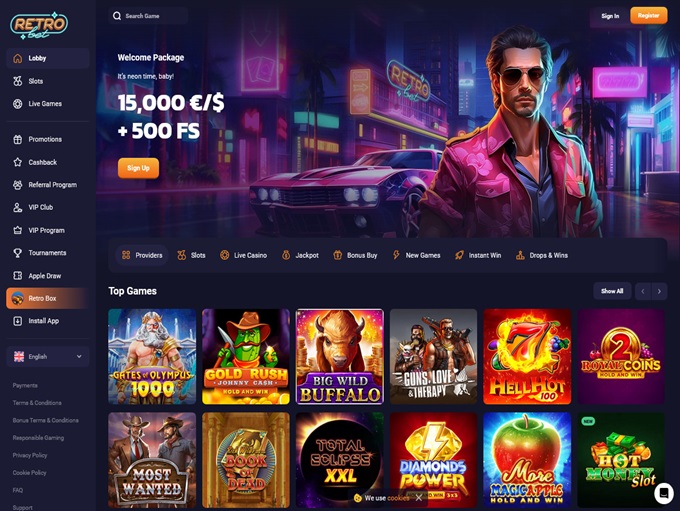 RetroBet Casino lobby