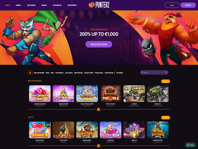Punterz Casino lobby