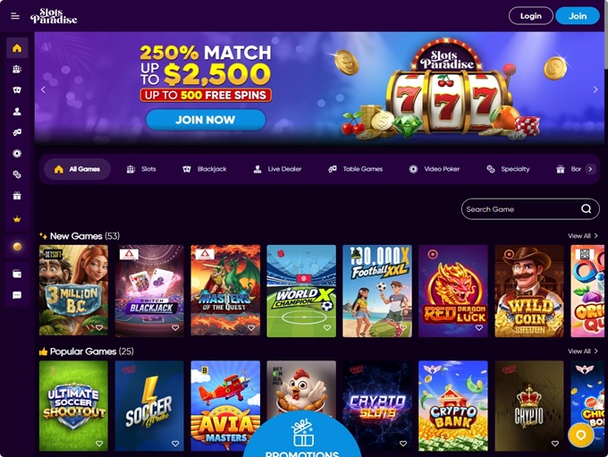 SlotsParadise Casino screenshot 1