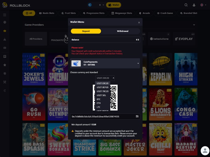 Rollblock Casino screenshot 3