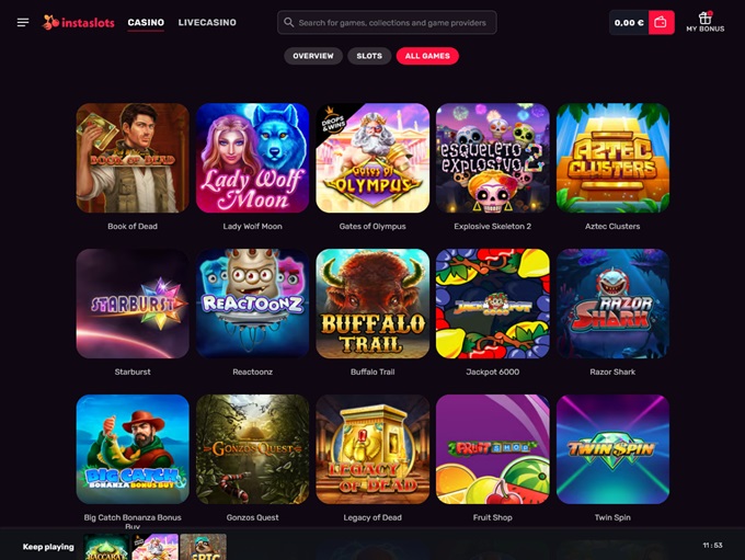 instaslots Casino screenshot 2