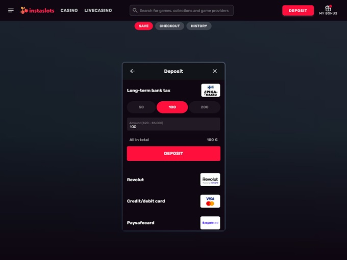 instaslots Casino screenshot 3