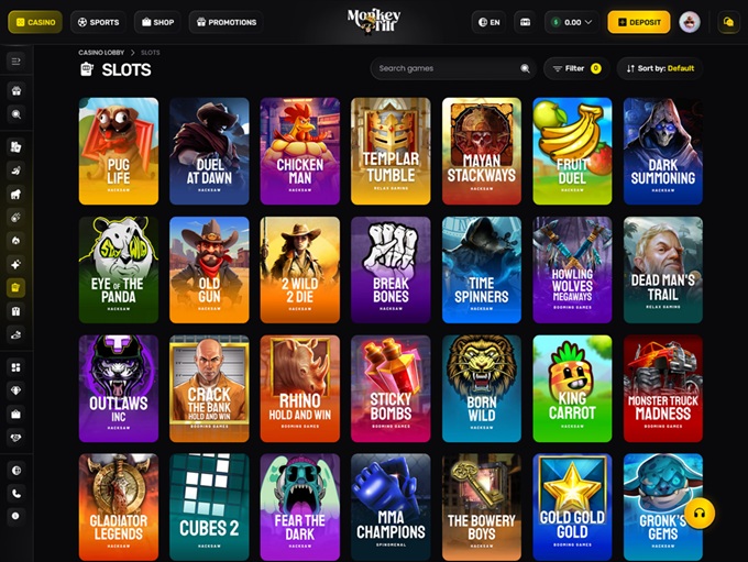Monkey Tilt Casino screenshot 2